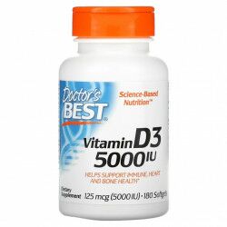 Doctors Best Vitamin D 3  5000 IU - 180 Softgels Kapseln